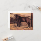 Rotes Pferd im Stall Karte (Vorderseite/Rückseite Beispiel)