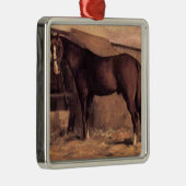 Rotes Pferd im Stall Ornament Aus Metall (Rechts)