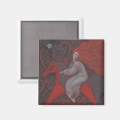 "Rotes Pferd", Ingwer, Volkskunst, Erdschattierung Magnet (Vorderseite/Rückseite)