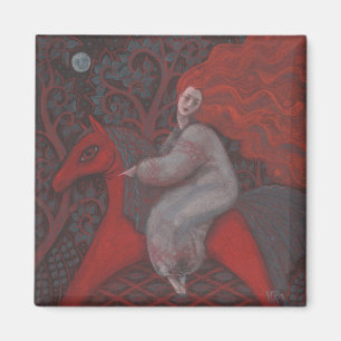 "Rotes Pferd", Ingwer, Volkskunst, Erdschattierung Magnet