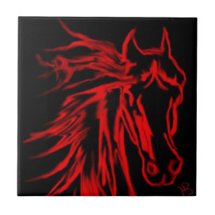 Rotes Pferd Keramikfliese