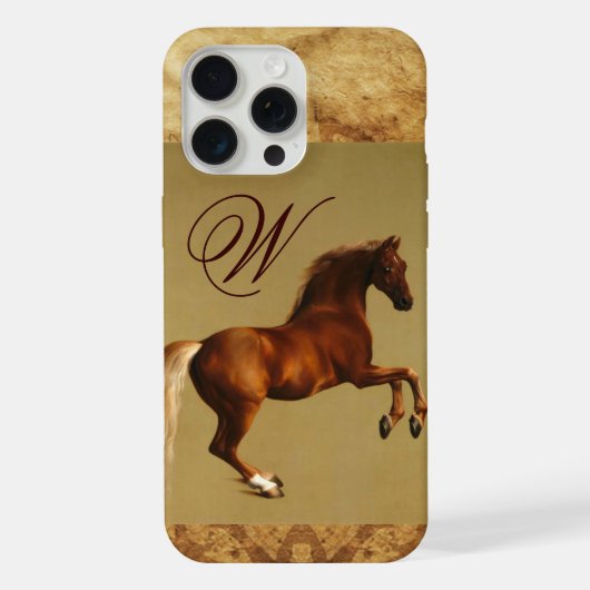 ROTES PFERD Pergament-Monogramm iPhone Hülle (Rückseite)