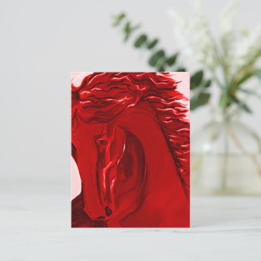 Rotes Pferd Postkarten 21 (Stehend Vorderseite)