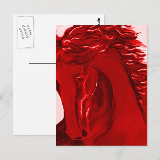 Rotes Pferd Postkarten 21 (Vorne/Hinten)