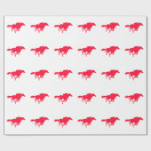 Rotes Pferd-Rennen Geschenkpapier (Flach)