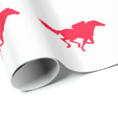 Rotes Pferd-Rennen Geschenkpapier (Rolleneckpunkt)