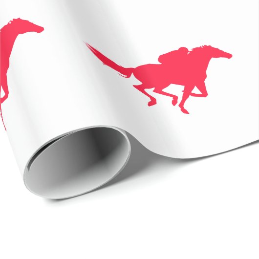 Rotes Pferd-Rennen Geschenkpapier (Rolleneckpunkt)