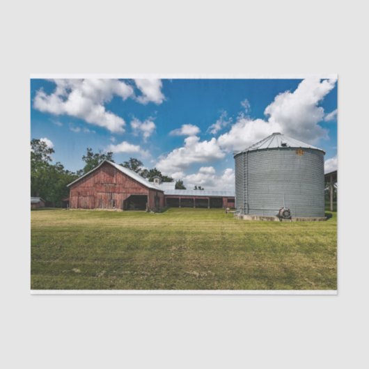 Rotes Pferd und riesiges Grain Silo Seidenpapier (Vorderseite)