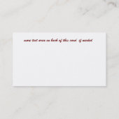 Rotes Pferd Visitenkarte (Rückseite)