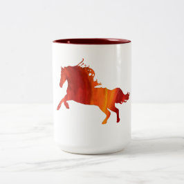 Rotes Pferd Zwei-Tonen-Tasse Zweifarbige Tasse