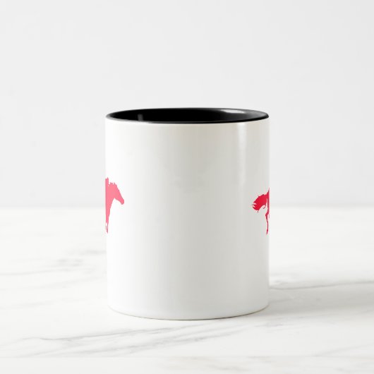 Rotes Pferd Zweifarbige Tasse (Mittel)