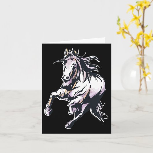 Rotes Pferdereiten Karte (Gelbe Blume)