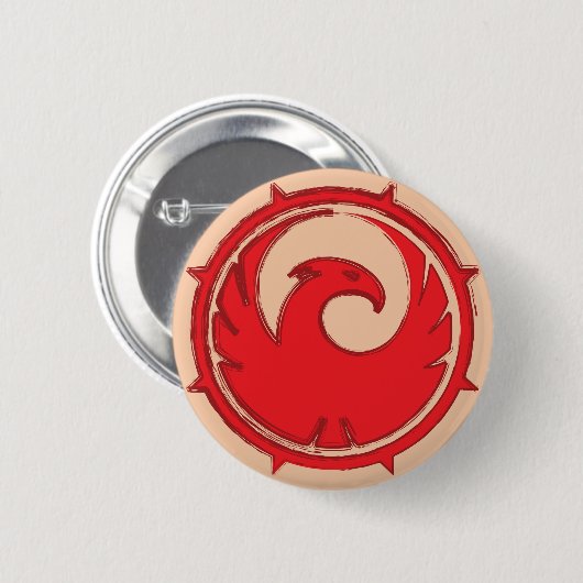 Rotes Phoenix-Vogelemblem-Abzeichen Button (Vorne & Hinten)