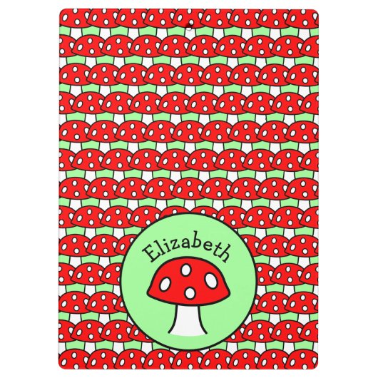 Rotes Pilz-Klemmbrett Klemmbrett (Rückseite)