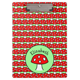 Rotes Pilz-Klemmbrett Klemmbrett