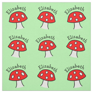 Rotes Pilz-Namen-Gewebe Stoff