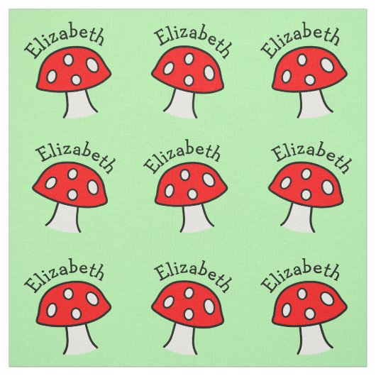 Rotes Pilz-Namen-Gewebe Stoff (Muster)