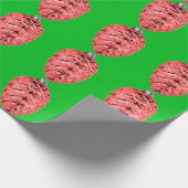 Rotes Pinecone Grünbuch Geschenkpapier (Ecke)