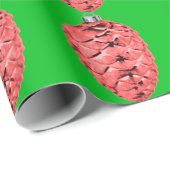 Rotes Pinecone Grünbuch Geschenkpapier (Rolleneckpunkt)