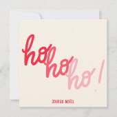 Rotes Pink Hohoho Joyeux Noel Script Weihnachtskar (Vorderseite)