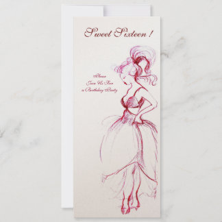 ROTES PINK-Programm DER 16 GEBURTSTAG PARTY Einladung