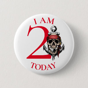 Rotes PiratenParty Button