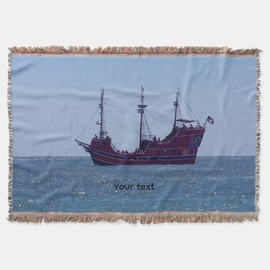 Rotes Piratenschiff auf dem Ozean Decke (Vorderseite)
