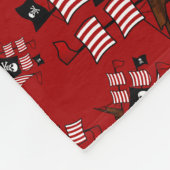 Rotes Piratenschiff Fleecedecke (Ecke)