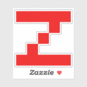 Rotes Pixel Z Buchstabe Aufkleber (Blatt)