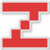 Rotes Pixel Z Buchstabe Aufkleber (Vorderseite)