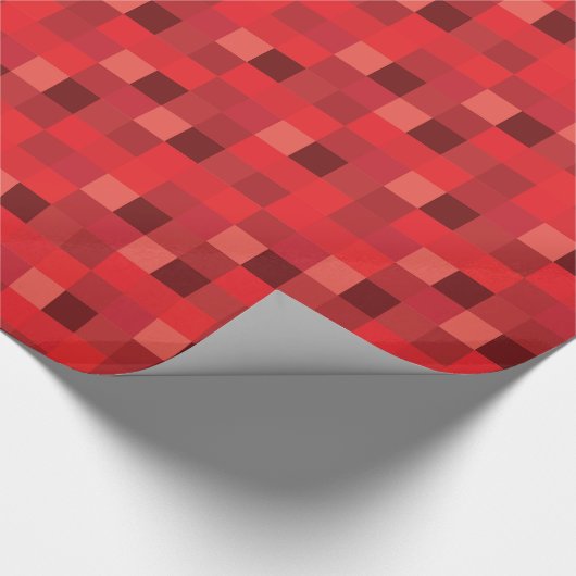 Rotes Pixelated Muster Geschenkpapier (Ecke)