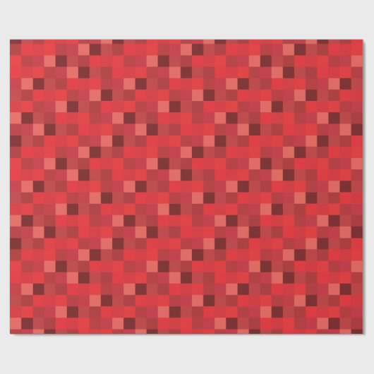 Rotes Pixelated Muster Geschenkpapier (Flach)