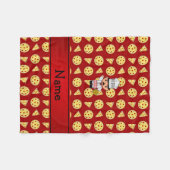 Rotes Pizzamuster des personalisierten Fleecedecke (Vorderseite (Horizontal))