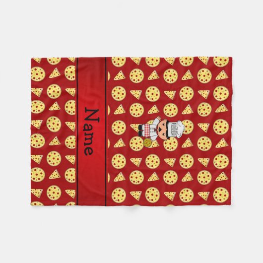 Rotes Pizzamuster des personalisierten Fleecedecke (Vorderseite (Horizontal))