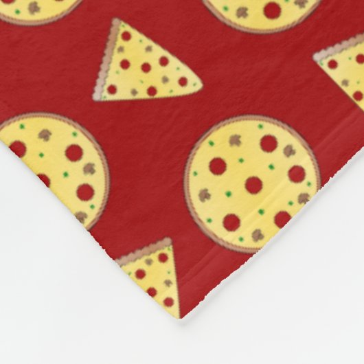 Rotes Pizzamuster des personalisierten Fleecedecke (Ecke)