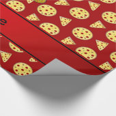 Rotes Pizzamuster des personalisierten Geschenkpapier (Ecke)