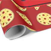 Rotes Pizzamuster des personalisierten Geschenkpapier (Rolleneckpunkt)