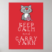 Rotes Plakat von Calm und Carry Yarn behalten (Vorne)