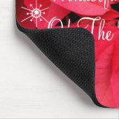 Rotes Poinsettia-Blumen-Schnee-Flocken-Weihnachten Mousepad (Ecke)