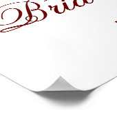 Rotes Poinsettia Blumenchic Brautparty Willkommen Poster (Ecke)