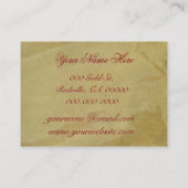 Rotes Poinsettia-Gold Visitenkarte (Rückseite)