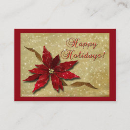 Rotes Poinsettia-Gold Visitenkarte