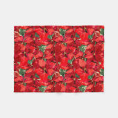 Rotes Poinsettia-Weihnachten Fleecedecke (Vorderseite (Horizontal))