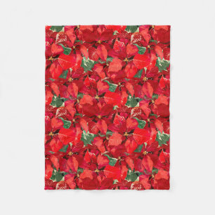Rotes Poinsettia-Weihnachten Fleecedecke