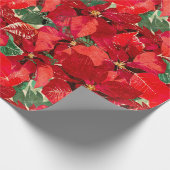Rotes Poinsettia-Weihnachten Geschenkpapier (Ecke)