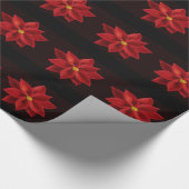 Rotes Poinsettia-WeihnachtsPackpapier Geschenkpapier (Ecke)