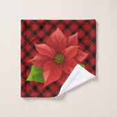 Rotes Poinsettias BathTowel Set (Waschlappen)