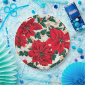 Rotes Poinsettias-Papierplatte Pappteller (Party)