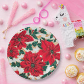 Rotes Poinsettias-Papierplatte Pappteller (Party)