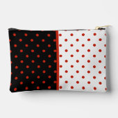 Rotes Polka-Punktmuster auf schwarz-weiß Zubehörtasche (Rückseite)